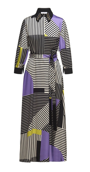 Geometric stripe dress